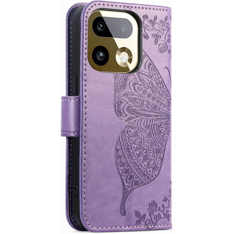 Чехол-книжка с рисунком UniCase Butterfly Pattern для Realme 16 Pro Plus - Light Purple: фото 6 из 9