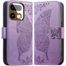 Чехол-книжка с рисунком UniCase Butterfly Pattern для Realme 16 Pro Plus - Light Purple: фото 1 из 9