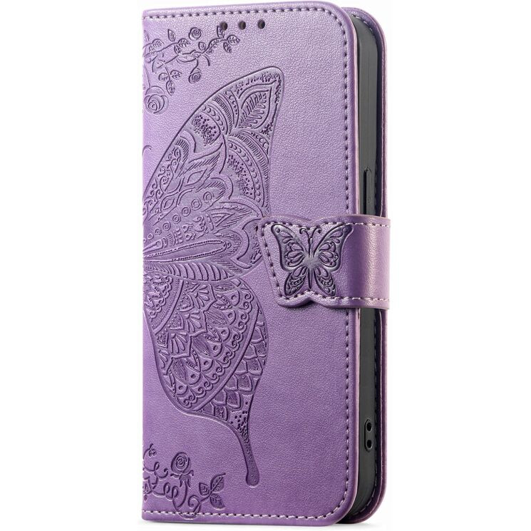 Чехол-книжка с рисунком UniCase Butterfly Pattern для Realme 16 Pro Plus - Light Purple: фото 5 из 9