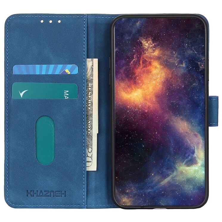 Чохол-книжка з застібкою KHAZNEH Retro Wallet для Motorola Moto G77 - Blue: фото 3 з 10