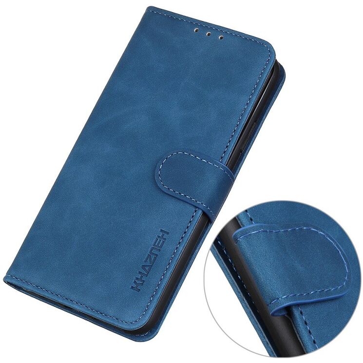 Чохол-книжка з застібкою KHAZNEH Retro Wallet для Motorola Moto G77 - Blue: фото 4 з 10