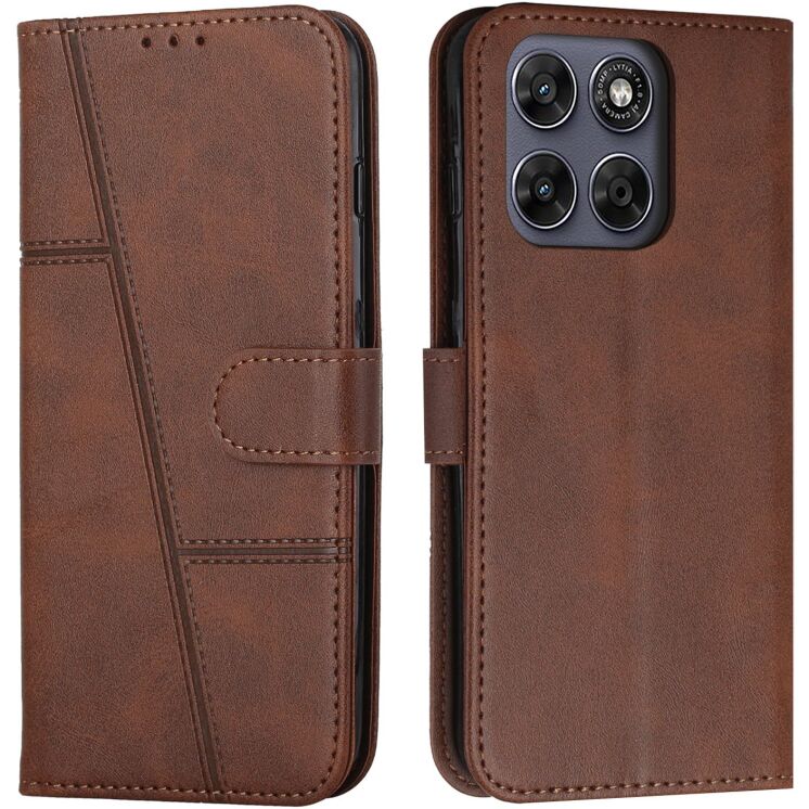 Чохол-книжка з застібкою UniCase Jet Cover для Motorola Moto G77 - Brown: фото 1 з 10