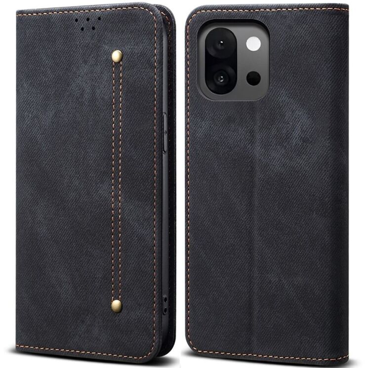 Чехол-книжка UniCase Jeans Wallet для OnePlus 13T - Black: фото 1 из 6