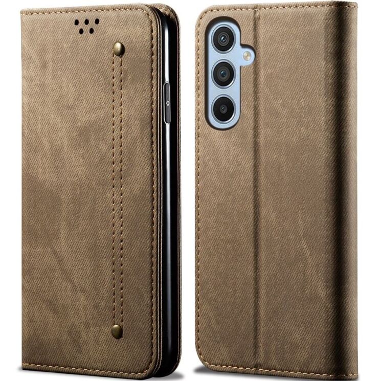 Чохол-книжка UniCase Jeans Wallet для Samsung Galaxy M15 (M156) - Khaki: фото 1 з 6