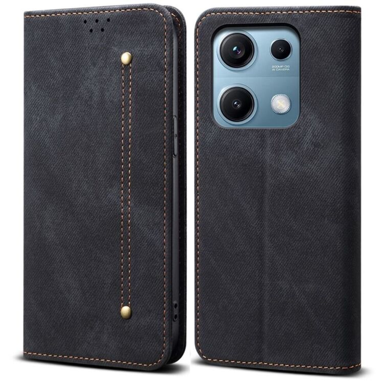 Чехол-книжка UniCase Jeans Wallet для Xiaomi Redmi Note 14S - Black: фото 1 из 7