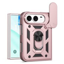 Чохол (PC+TPU) з підставкою Deexe Armor Shield (FF) для iPhone Duo - Rose Gold: фото 1 з 9