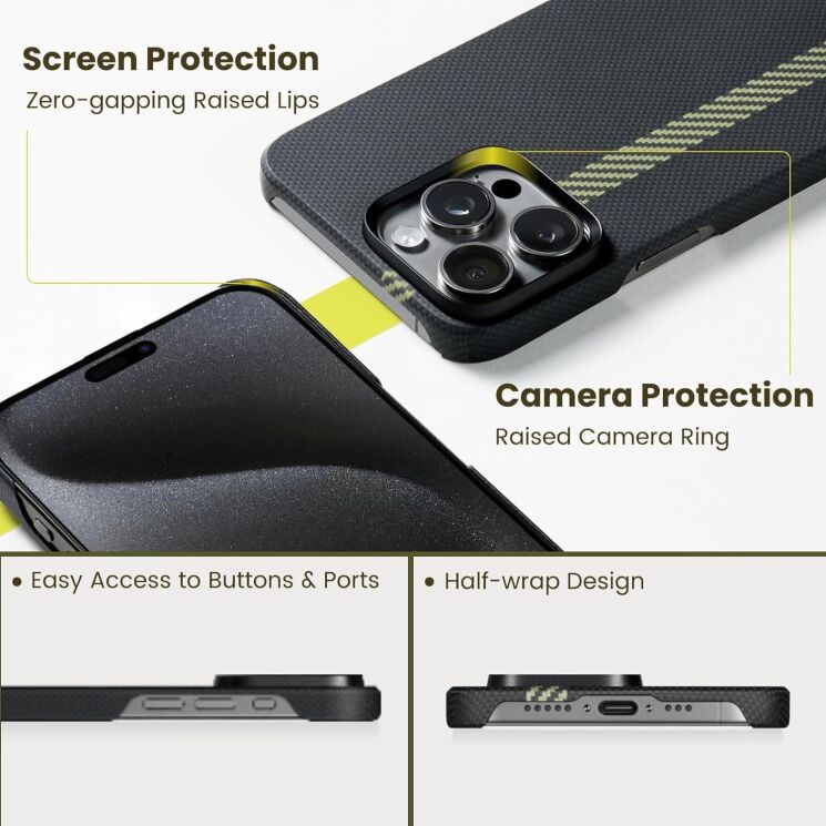 Чехол Pitaka MagEZ Case 5 для Apple iPhone 15 Pro KI1501BTL - Break The Line: фото 10 из 14