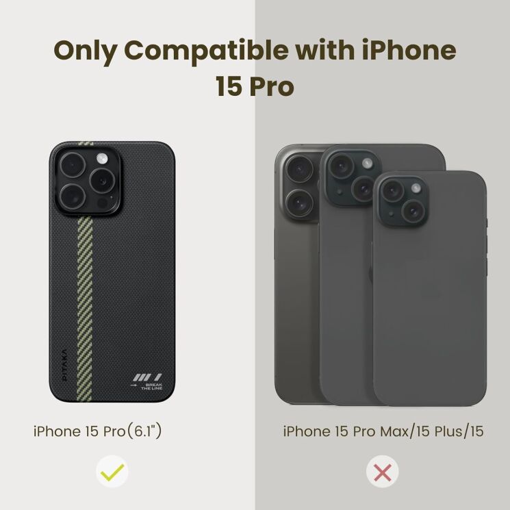 Чехол Pitaka MagEZ Case 5 для Apple iPhone 15 Pro KI1501BTL - Break The Line: фото 8 из 14