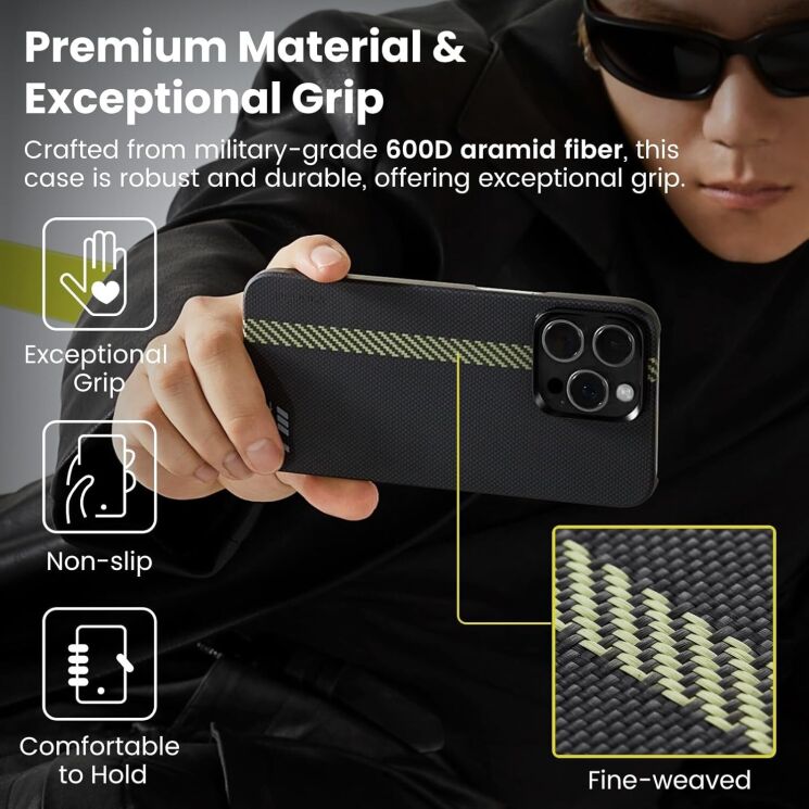 Чехол Pitaka MagEZ Case 5 для Apple iPhone 15 Pro KI1501BTL - Break The Line: фото 9 из 14