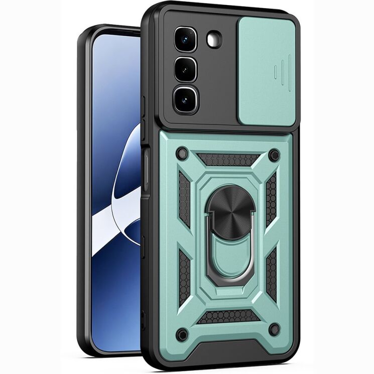 Чехол с защитой камеры Deexe Armor Shield для Infinix Hot 70 - Green: фото 1 из 9