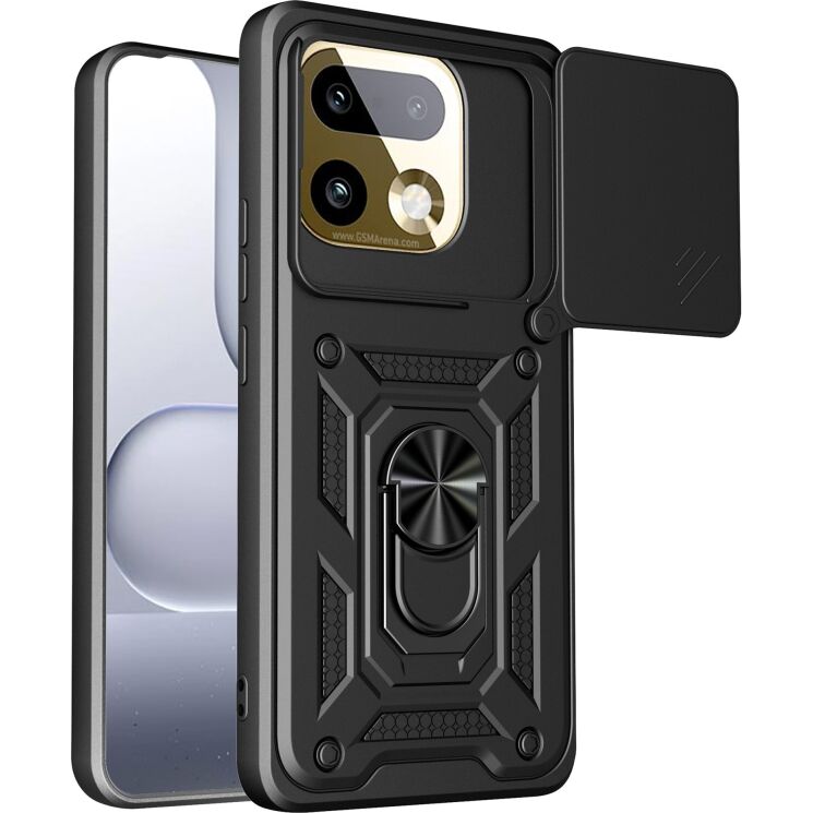 Чехол с защитой камеры Deexe Armor Shield для Realme 16 Pro - Black: фото 1 из 9
