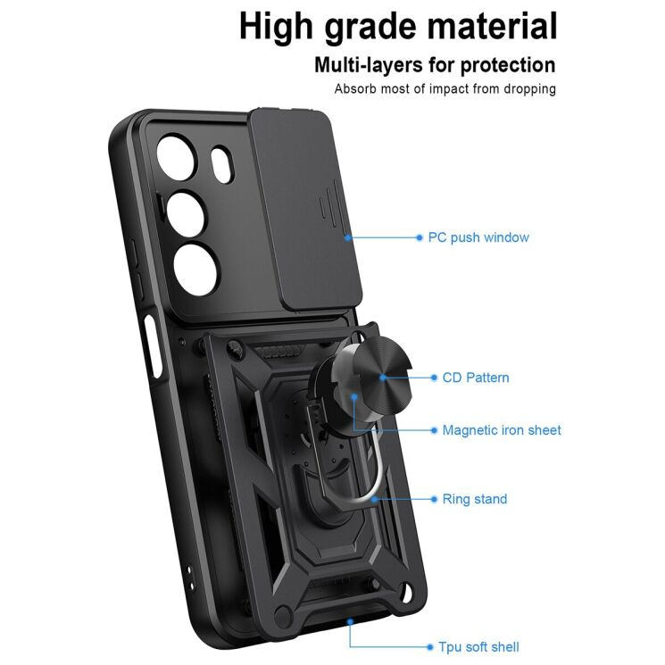 Чохол із захистом камери Deexe Armor Shield для Realme C100i - Red: фото 8 з 9