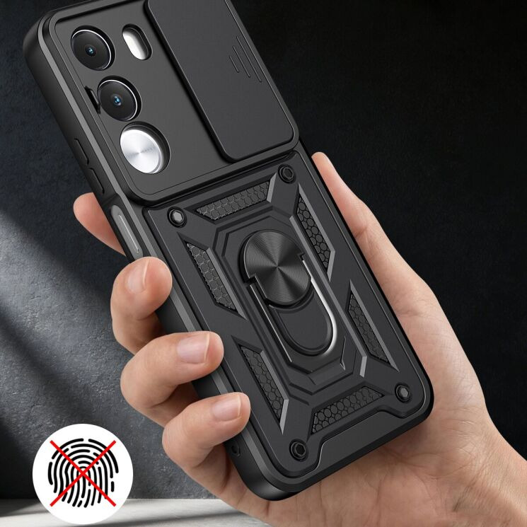 Чохол із захистом камери Deexe Armor Shield для Realme C100i - Red: фото 5 з 9