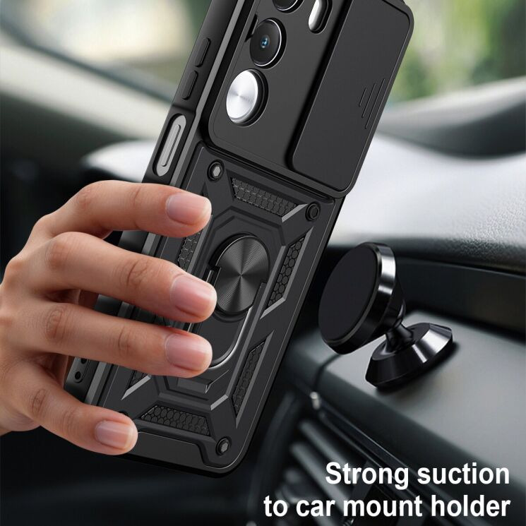 Чохол із захистом камери Deexe Armor Shield для Realme C100i - Red: фото 3 з 9