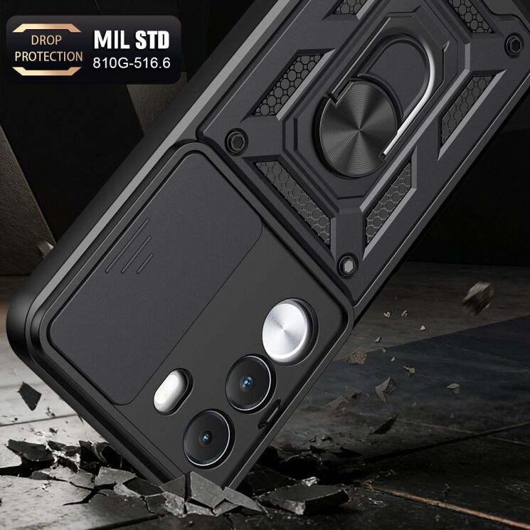 Чохол із захистом камери Deexe Armor Shield для Realme C100i - Red: фото 2 з 9