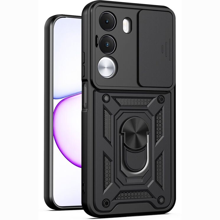Чехол с защитой камеры Deexe Armor Shield для Realme C100i - Black: фото 1 из 9