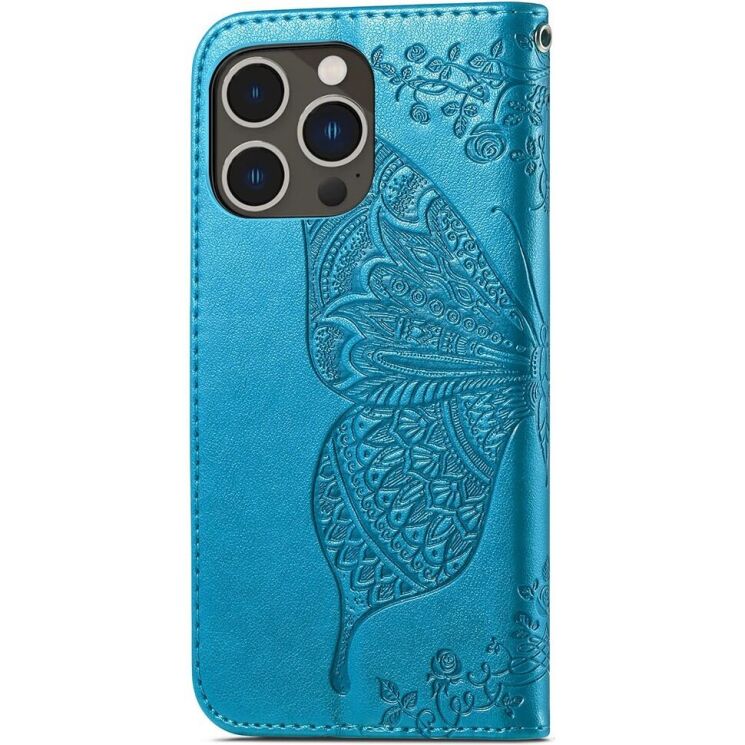 Чехол UniCase Butterfly Pattern для Apple iPhone 15 Pro - Blue: фото 5 из 5