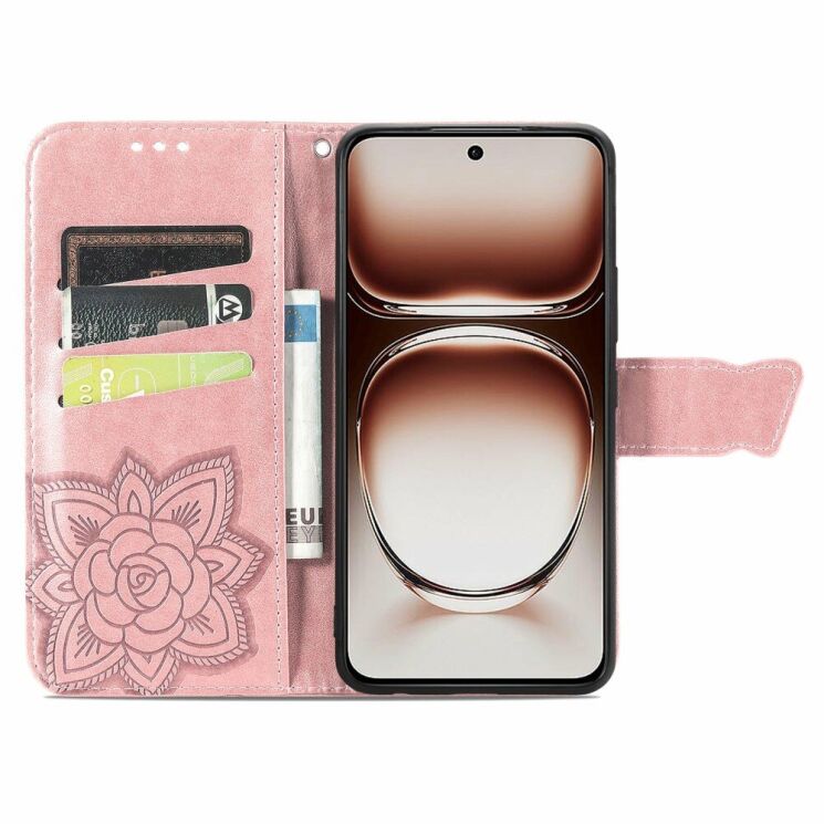 Чехол UniCase Butterfly Pattern для Motorola Edge 50 Neo - Rose Gold: фото 2 из 7