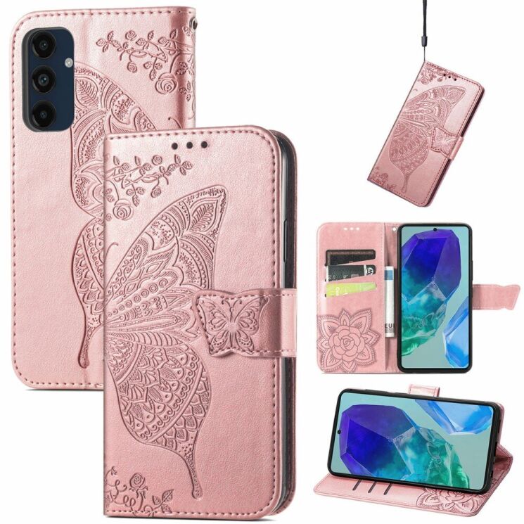 Чехол UniCase Butterfly Pattern для Samsung Galaxy S24 FE (S721) - Rose Gold: фото 4 из 11