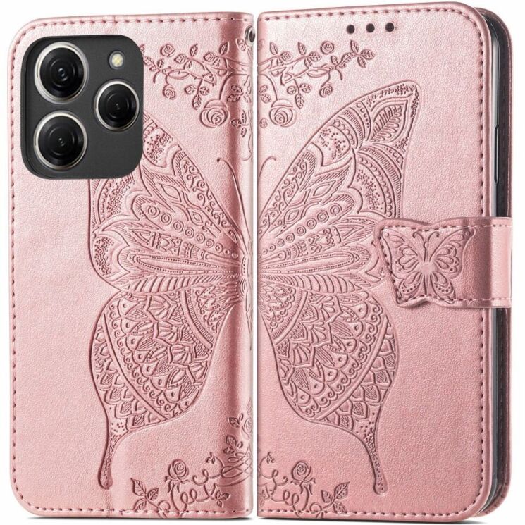 Чохол UniCase Butterfly Pattern для TECNO Spark 20 Pro - Rose Gold: фото 1 з 8