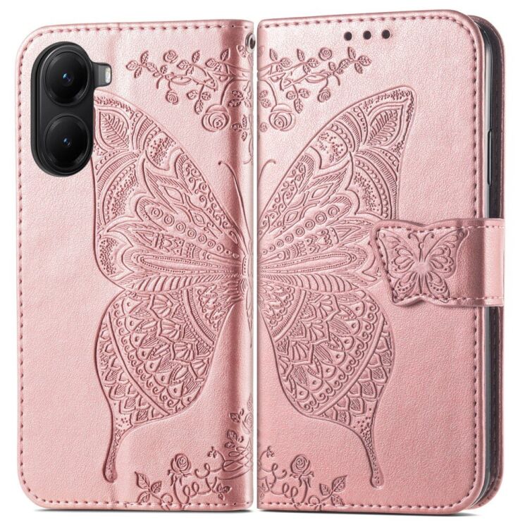 Чохол UniCase Butterfly Pattern для Xiaomi Poco X7 Pro - Rose Gold: фото 2 з 14