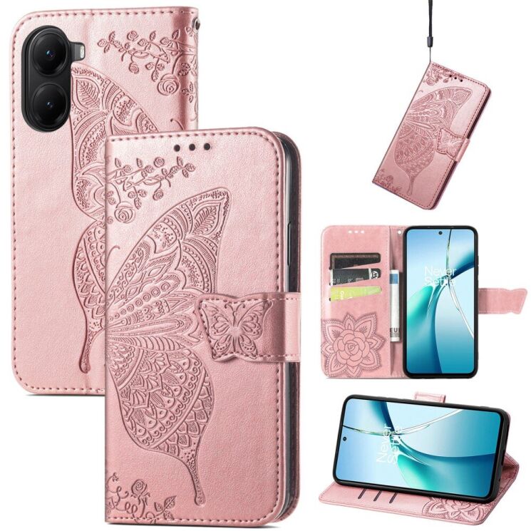 Чохол UniCase Butterfly Pattern для Xiaomi Poco X7 Pro - Rose Gold: фото 1 з 14