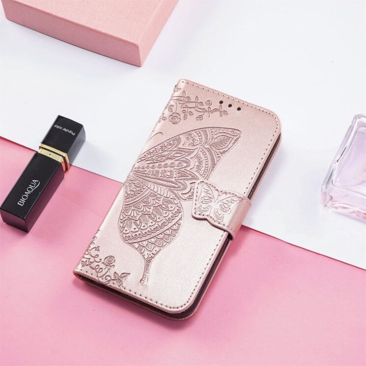 Чохол UniCase Butterfly Pattern для Xiaomi Poco X7 Pro - Rose Gold: фото 5 з 14