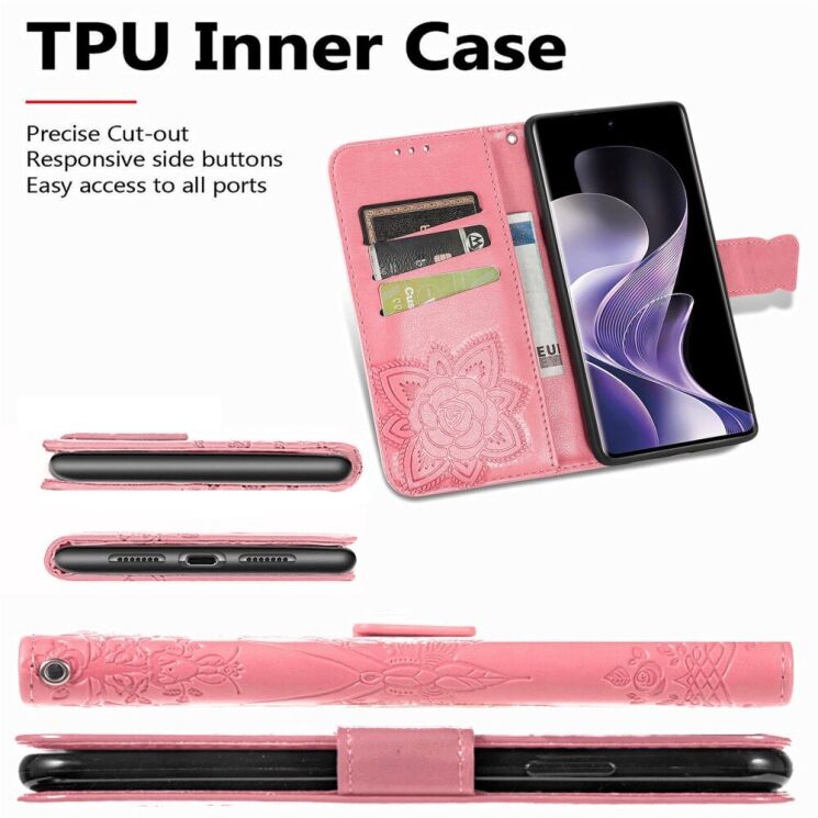 Чехол UniCase Butterfly Pattern для Xiaomi Redmi Note 14 Pro Plus - Pink: фото 9 из 9