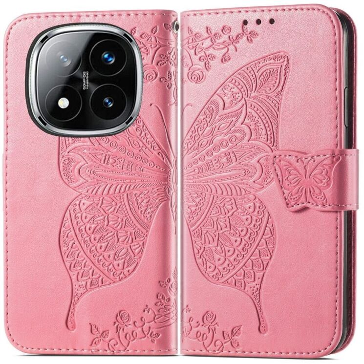 Чехол UniCase Butterfly Pattern для Xiaomi Redmi Note 14 Pro Plus - Pink: фото 1 из 9