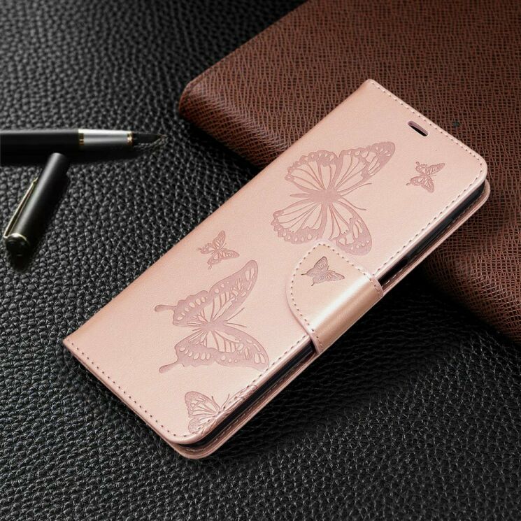 Чохол UniCase Butterfly Pattern для Xiaomi Redmi Note 9 Pro Max / Note 9 Pro / Note 9s - Rose Gold: фото 2 з 9