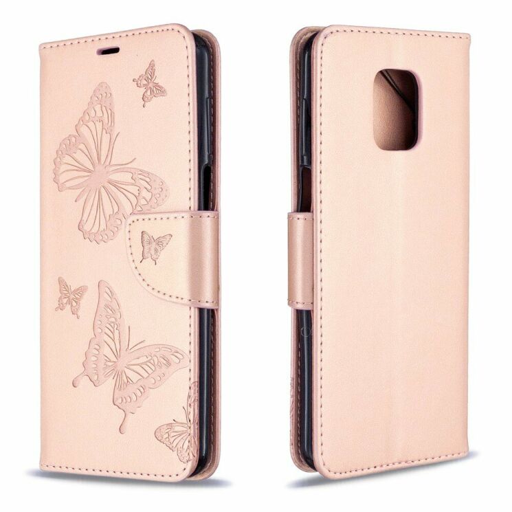 Чохол UniCase Butterfly Pattern для Xiaomi Redmi Note 9 Pro Max / Note 9 Pro / Note 9s - Rose Gold: фото 6 з 9