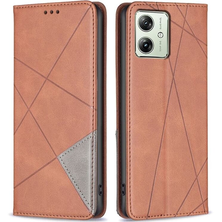 Чехол UniCase Geometric Pattern для Motorola Moto G54 / G54 Power - Brown: фото 1 из 8