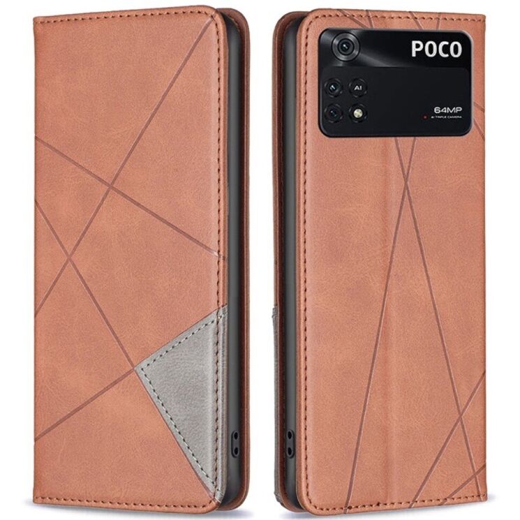 Чехол UniCase Geometric Pattern для Xiaomi Poco M4 Pro 4G - Coffee: фото 1 из 8