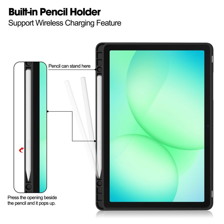 Чехол UniCase Stand Cover для Samsung Galaxy Tab A11 Plus (X230/236) - Black: фото 4 из 10