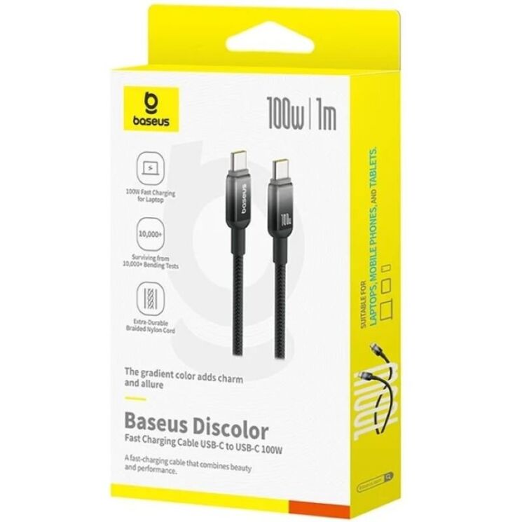 Кабель Baseus Discolor Series Type-C to Type-C (100W, 1m) P10374902 - Cluster Black: фото 2 из 25