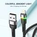 Кабель ESSAGER Colorful LED USB to Lightning (2.4A, 1m) EXCL-XCD01 - Black (896380B). Фото 4 з 10