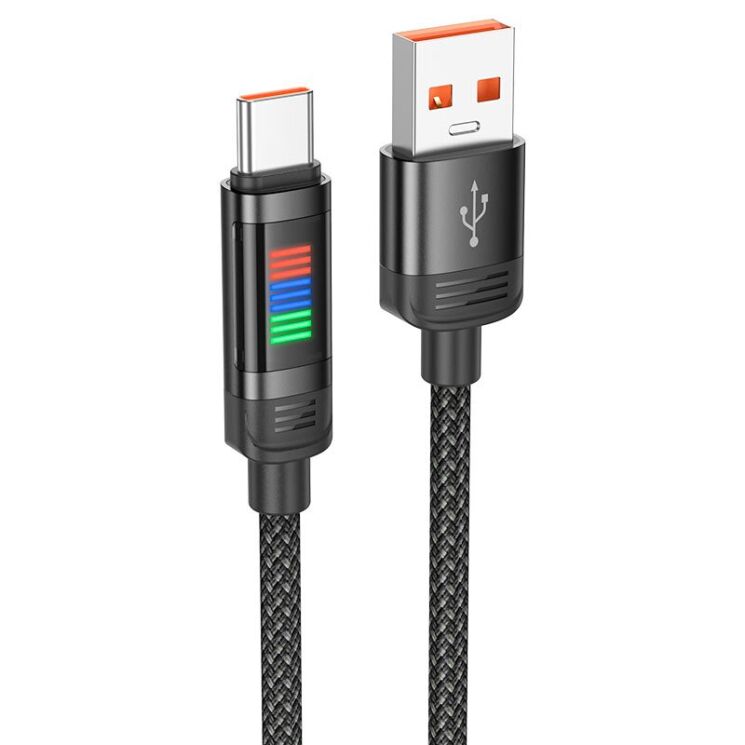 Кабель Hoco U126 Lantern USB to Type-C (5A, 1.2m) - Black: фото 1 из 6