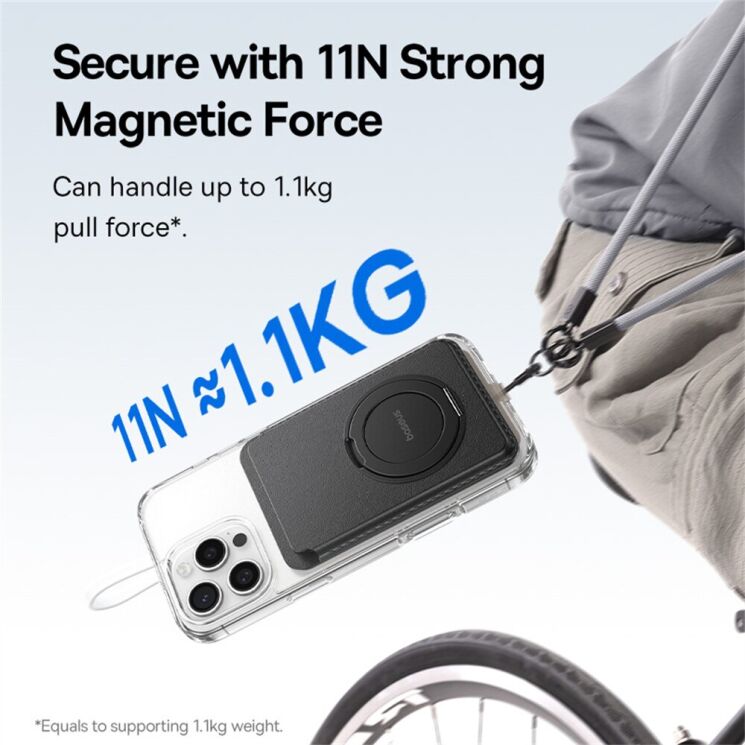 Кардхолдер Baseus MagPro 3 Magnetic (BS-PC042) - Black: фото 6 из 10