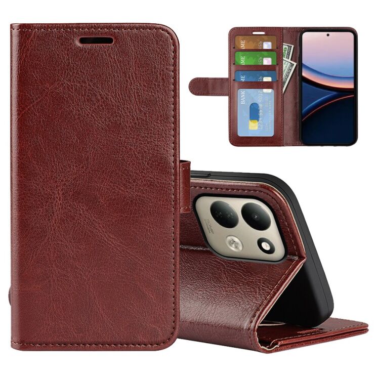 Класичний чохол-книжка Deexe Wallet Style для Xiaomi Poco C95 Pro - Brown (429203Z) Класичний чохол-книжка Deexe Wallet Style для Xiaomi Poco C95 Pro - Brown: фото 4 з 7