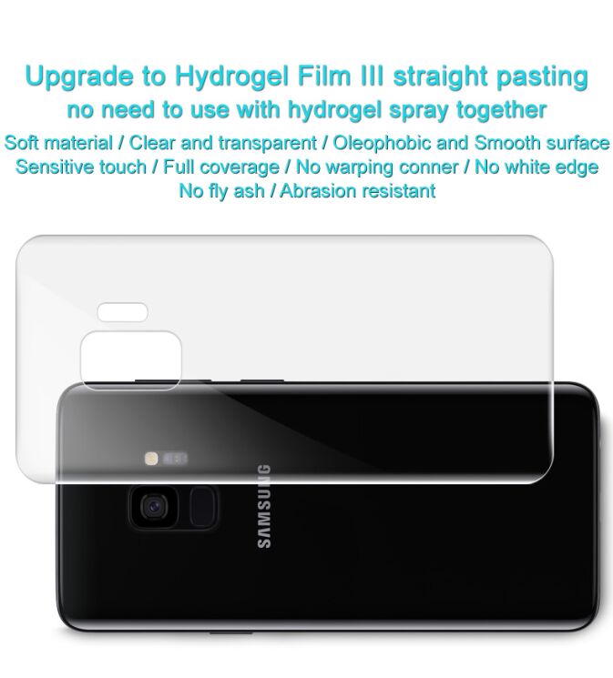 Комплект защитных пленок на заднюю крышку IMAK Soft Clearer Hydrogel Film для Samsung Galaxy S9 (G960): фото 4 из 8
