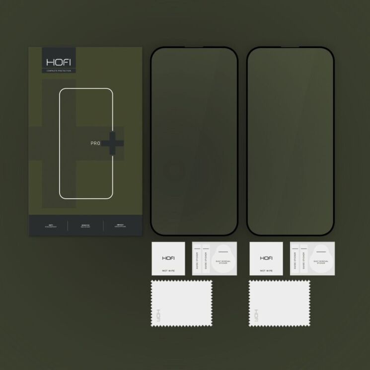 Комплект защитных стекол (2шт) HOFI Glass Pro+ (FP) для Apple iPhone 16 Pro - Black: фото 4 из 4