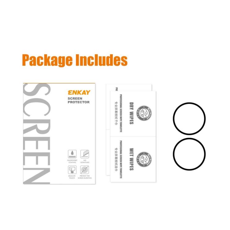 Комплект защитных стекол ENKAY 9H Watch Glass для Samsung Galaxy Watch 5 (40mm) - Black: фото 7 из 8