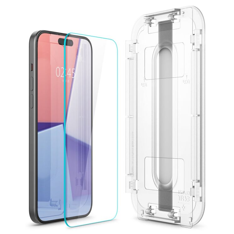 Комплект защитного стекла Spigen (SGP) GLAS.tR EZ Fit Sensor Protected для Apple iPhone 15 Plus: фото 4 из 14
