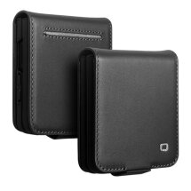 Кожаный чехол QIALINO Wallet Case (FF) для Samsung Galaxy Flip 8 - Black: фото 1 из 11