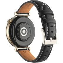 Шкіряний ремінець Deexe Genuine Leather для годинників з шириною кріплення 18 мм - Black: фото 1 з 4
