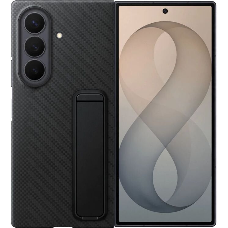 Оригинальный чехол Carbon Standing Case для Samsung Galaxy Fold 8 Ultra (EF-XF976SBEGUA) - Black: фото 1 из 7