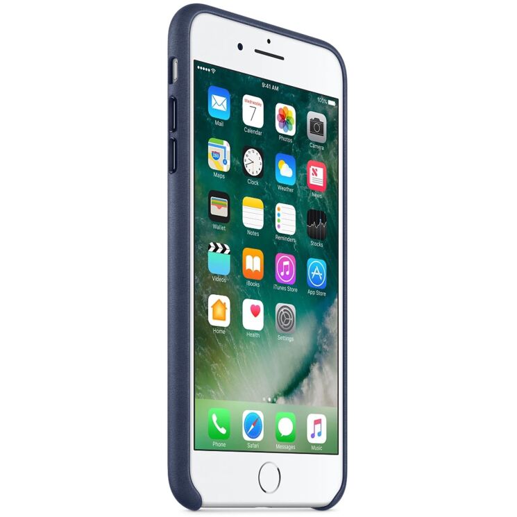 Оригинальный чехол Leather Case для Apple iPhone 7 Plus / 8 Plus (MMYG2/MQHL2) - Midnight Blue: фото 5 из 5