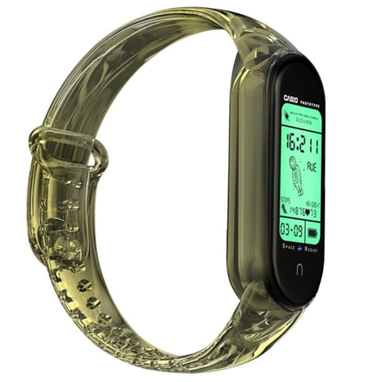Ремешок Deexe Antares Strap для Xiaomi Mi Band 5 / Mi Band 6 / Mi Band 7 - Lime: фото 1 из 6