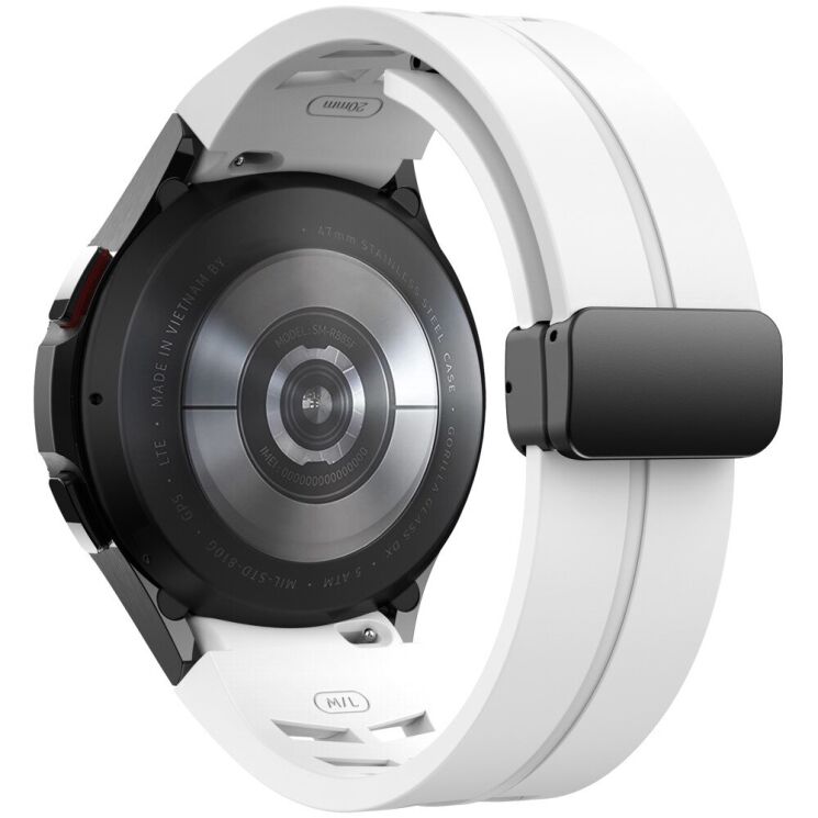 Ремешок Deexe Aurora Strap для Samsung Galaxy Watch 4 / 4 Classic / 5 / 5 Pro / 6 / 6 Classic / 7 / FE - White: фото 1 из 8