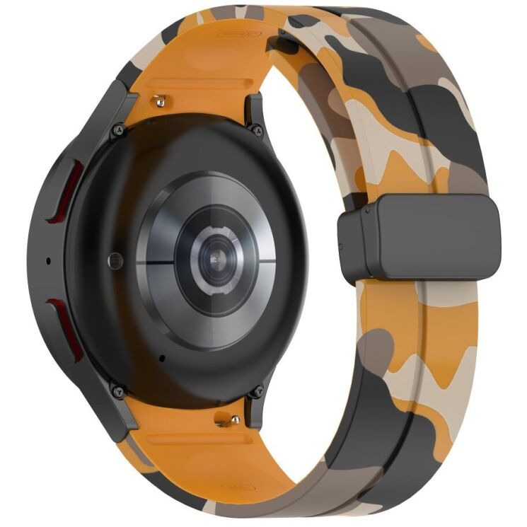 Ремінець Deexe Camo Silicone для Samsung Galaxy Watch 4 / 4 Classic / 5 / 5 Pro - Yellow: фото 1 з 6